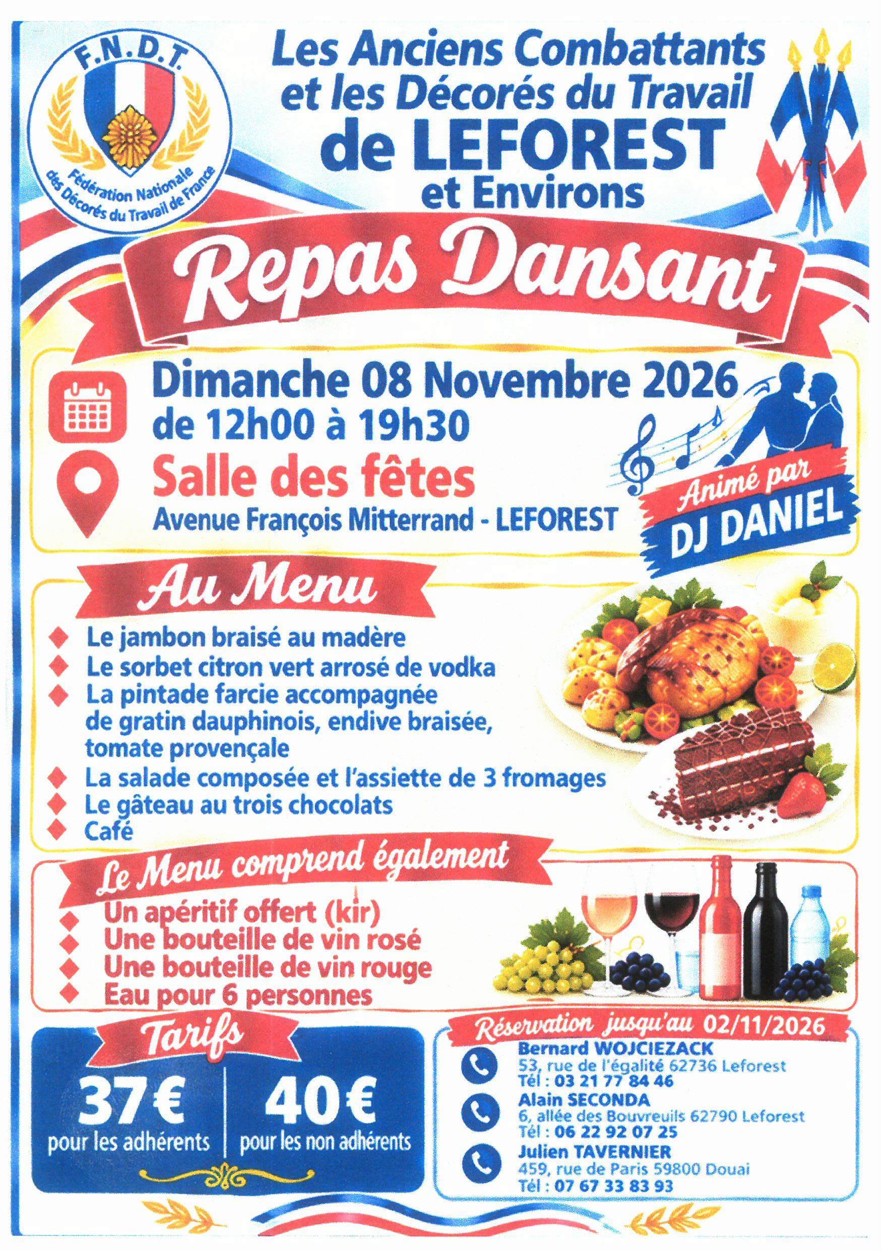 Repas dansant des Anciens Combattants et des Décorés du Travail